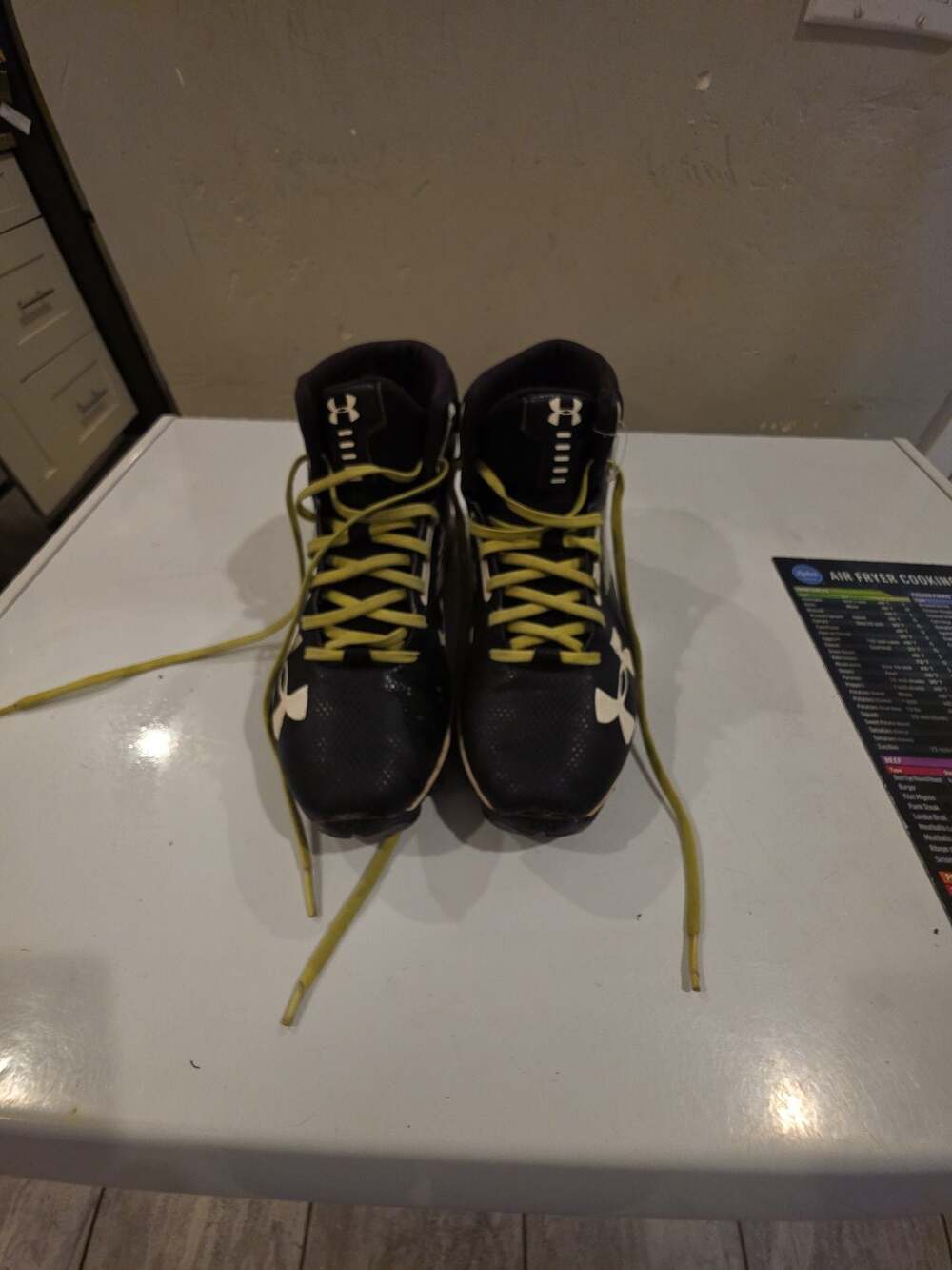 Under Armour Hammer Mid Football Cleats Black White High-Top